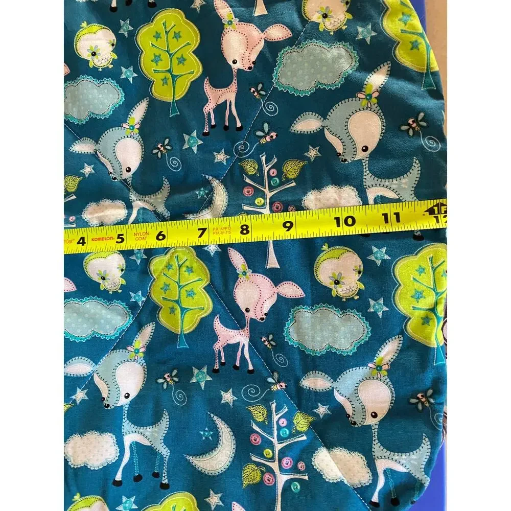 Handmade Set of 3 Childrens Baby Bibs Hook Loop Closure Large Fabric Quilted
